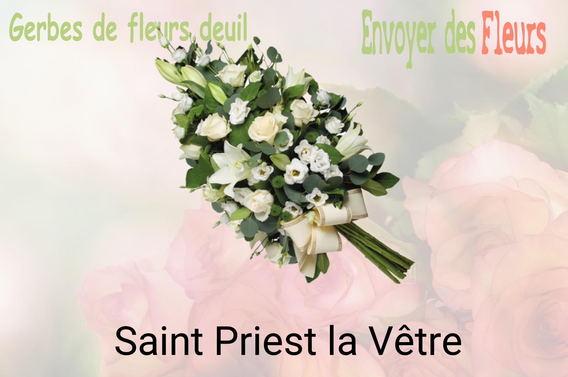 Gerbe de fleurs de deuil livrée à Saint-Priest-la-Vêtre